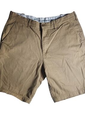 Eddie Bauer Tan Flat-Front Men's Shorts